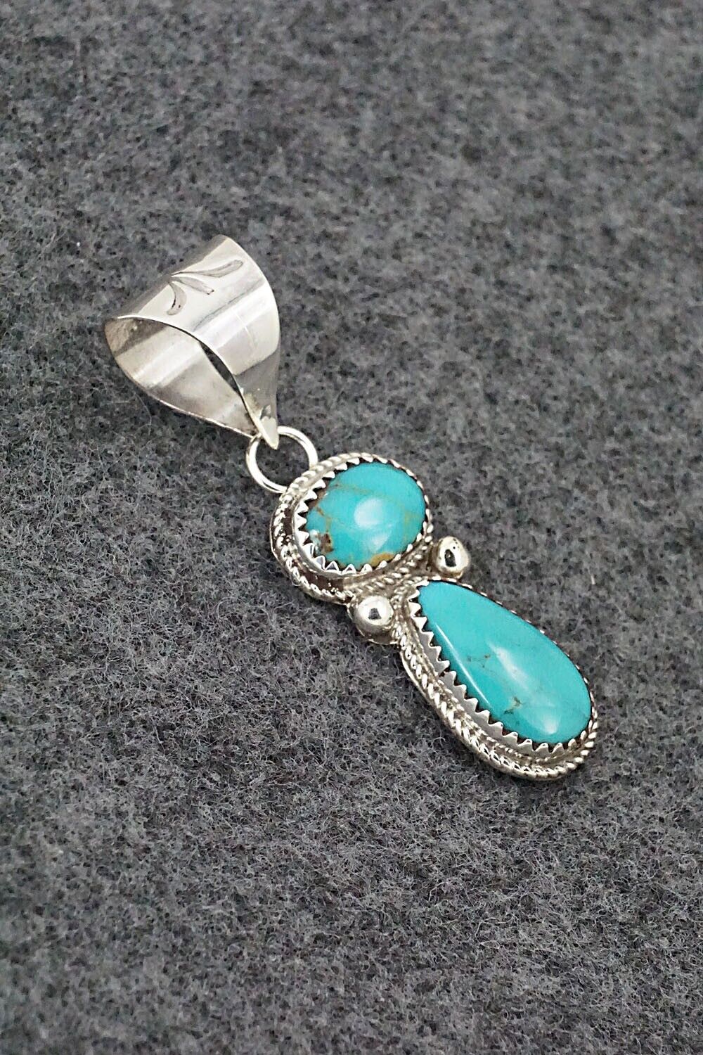 Turquoise & Sterling Silver Pendant - Ernest Hawthorne