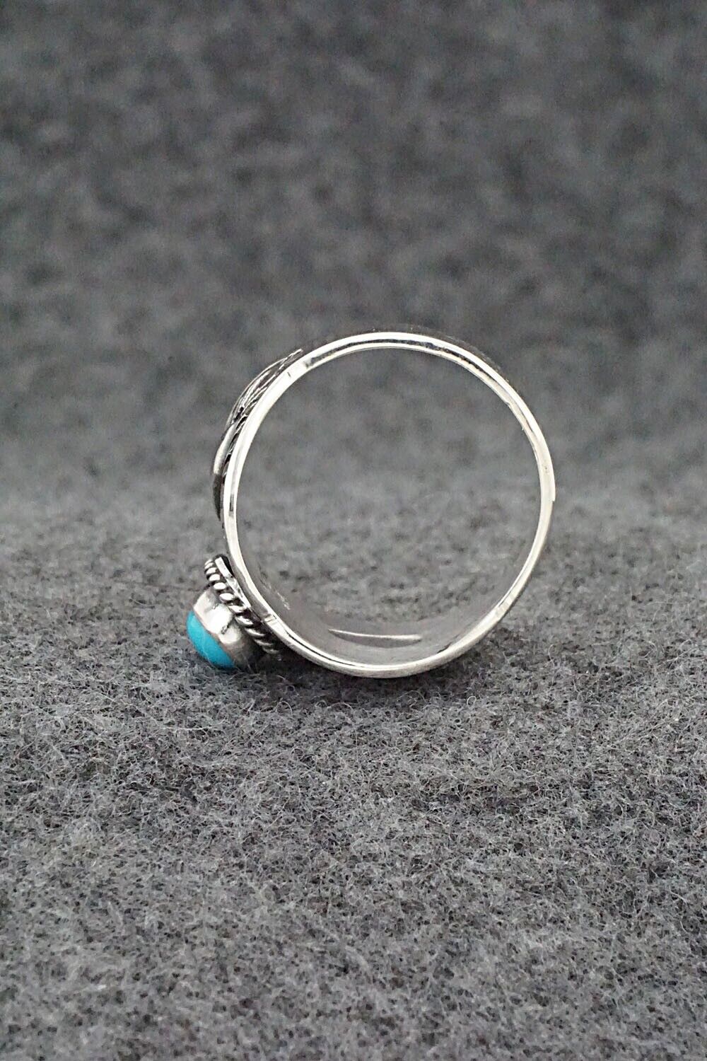 Turquoise & Sterling Silver Ring - Derrick Gordon - Size 9.5