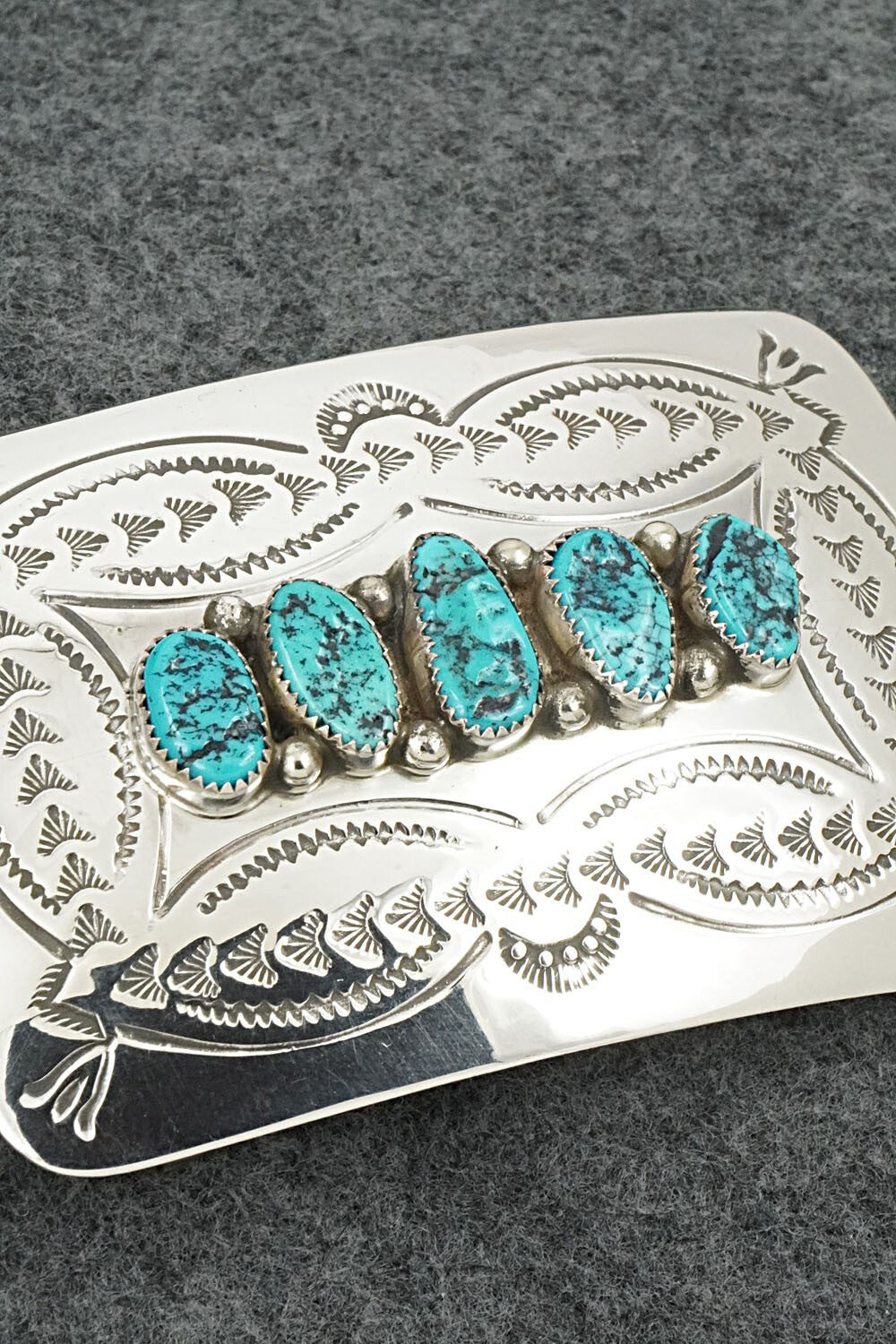 Turquoise & Sterling Silver Belt Buckle - Jolene Begay