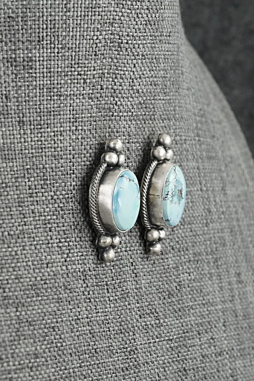 Turquoise & Sterling Silver Pendant and Earrings Set - Darrin Livingston