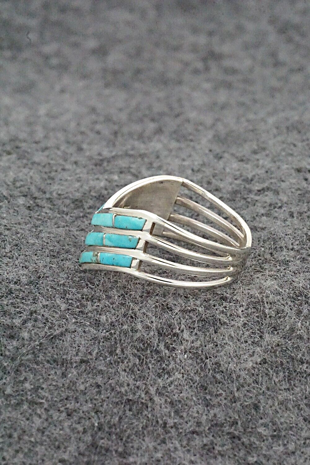 Turquoise & Sterling Silver Ring - Andrew Enrico - Size 9