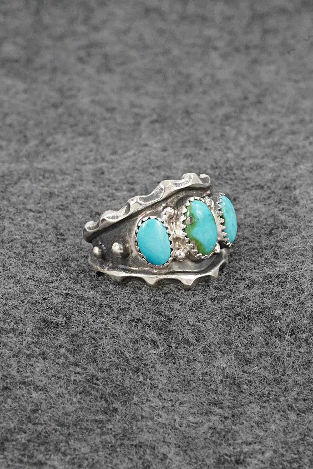 Turquoise & Sterling Silver Ring - Genevieve Francisco - Size 9.5