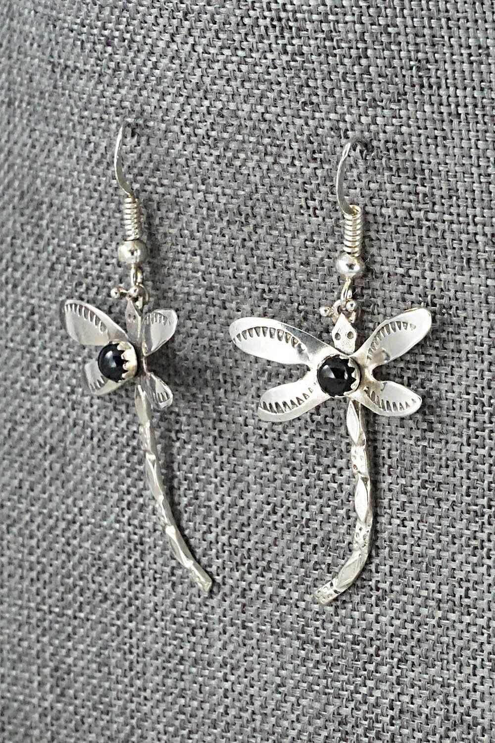Onyx & Sterling Silver Earrings - Lucille Platero