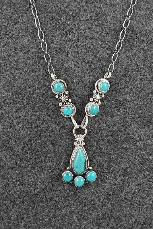 Turquoise & Sterling Silver Necklace - Verley Betone