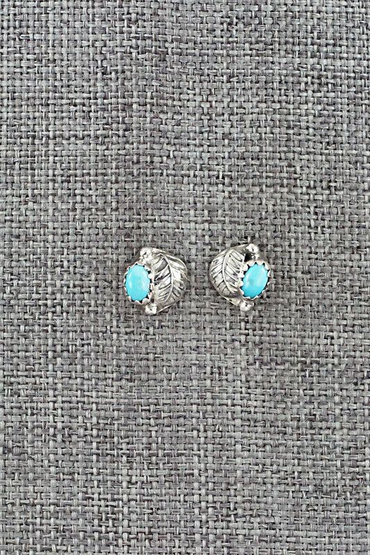 Turquoise & Sterling Silver Earrings - Roselene Joe