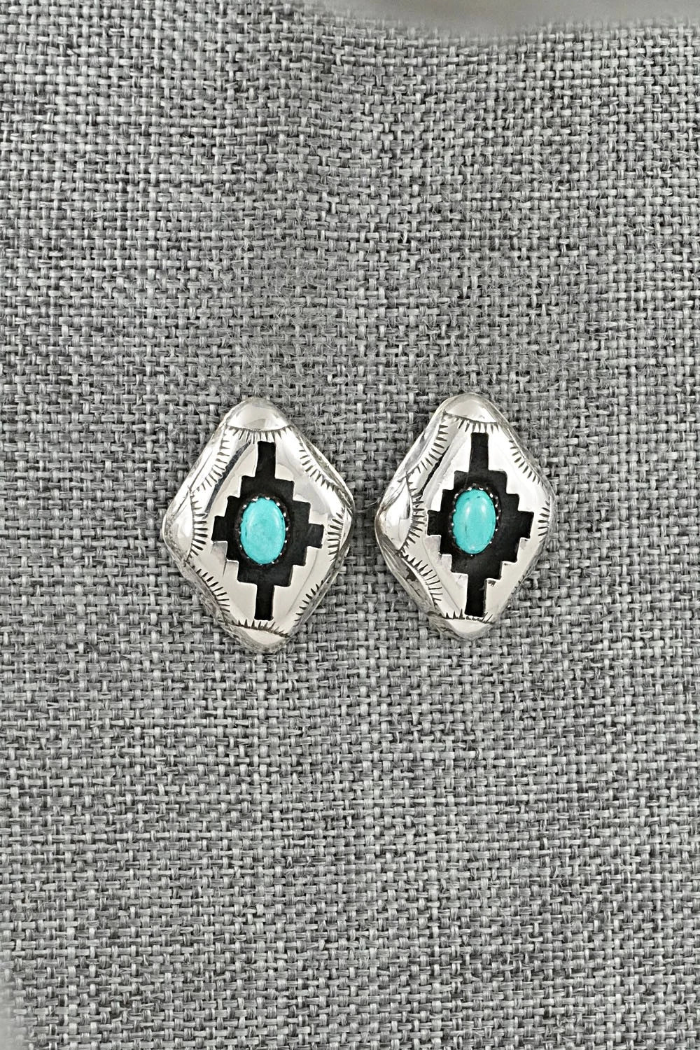 Turquoise & Sterling Silver Earrings - Phil Perry