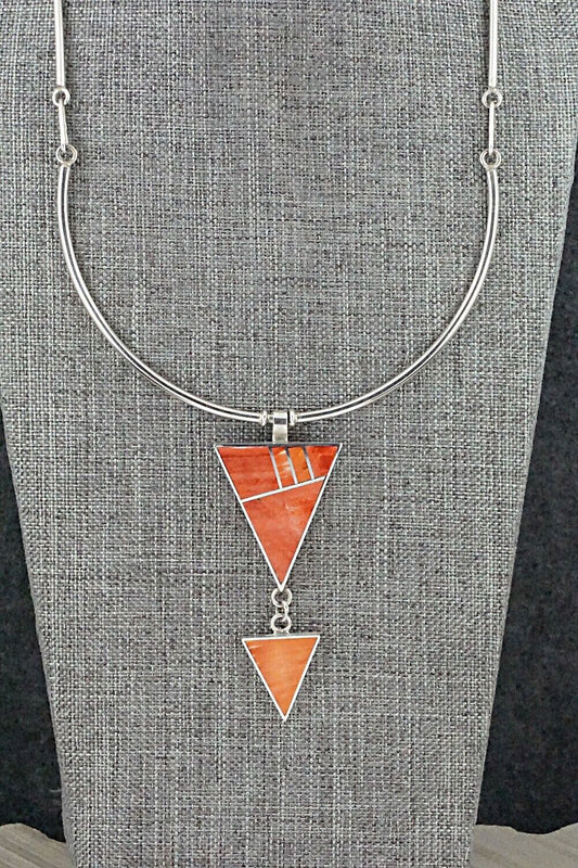Spiny Oyster & Sterling Silver Necklace - Harold Smith