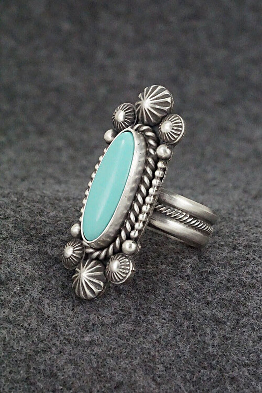 Turquoise & Sterling Silver Ring - Michael Calladitto - Size 8.5