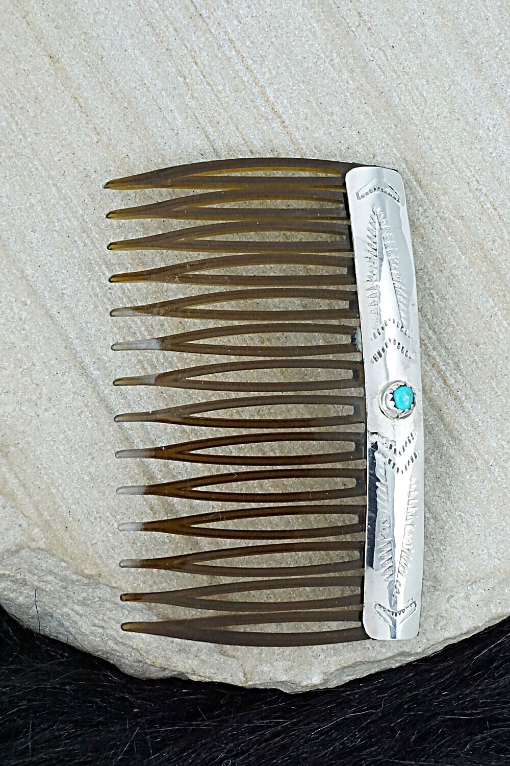 Turquoise & Sterling Silver Hair Combs - Randall Dalgai