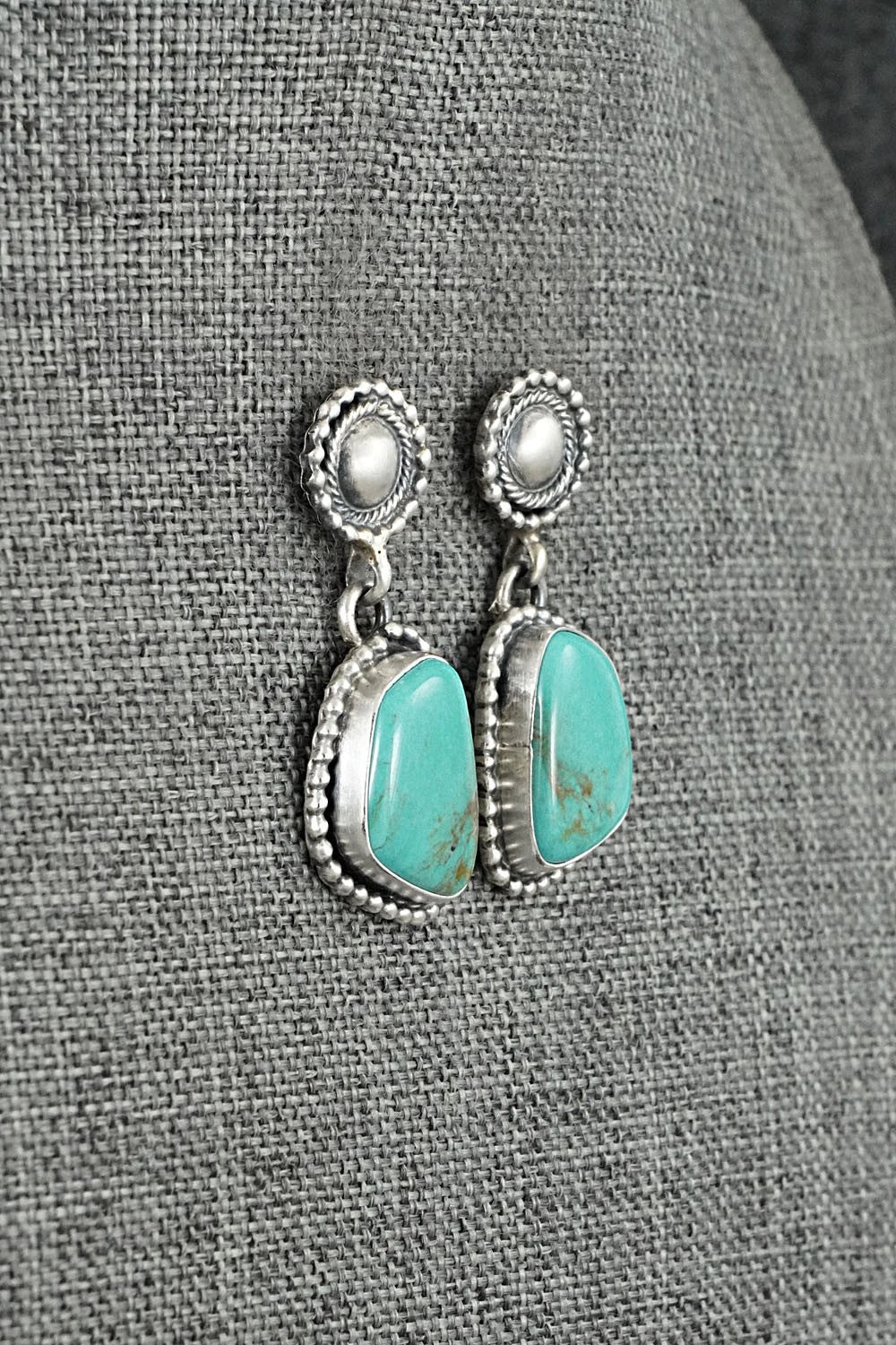 Turquoise & Sterling Silver Earrings - Darrin Livingston
