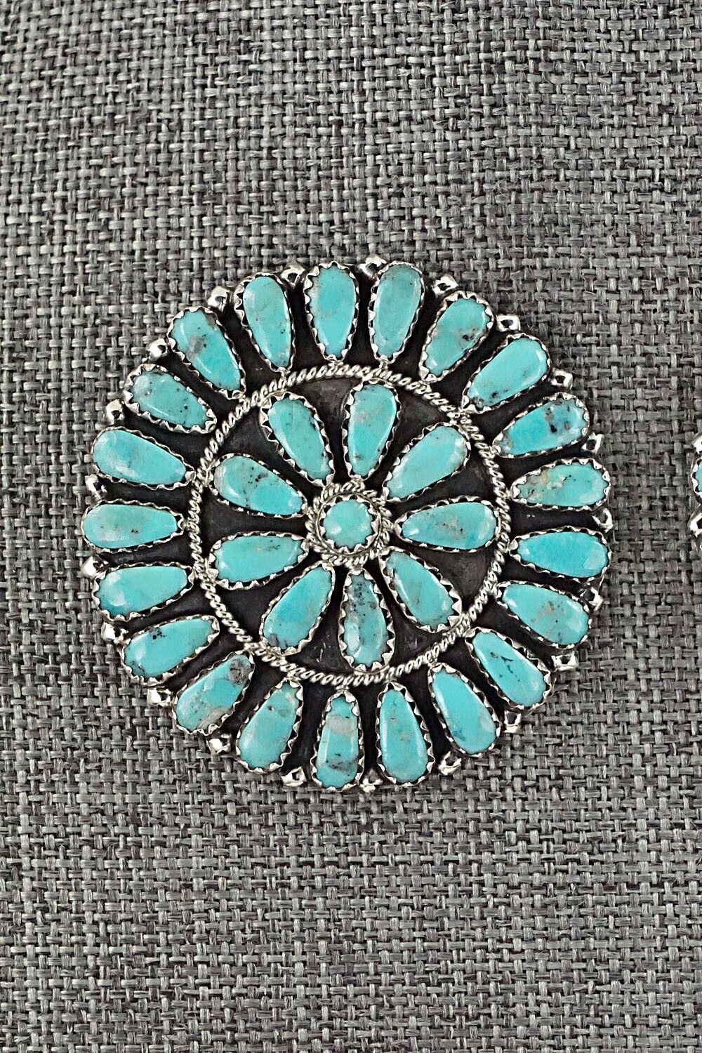 Turquoise and Sterling Silver Earrings - Zeita Begay