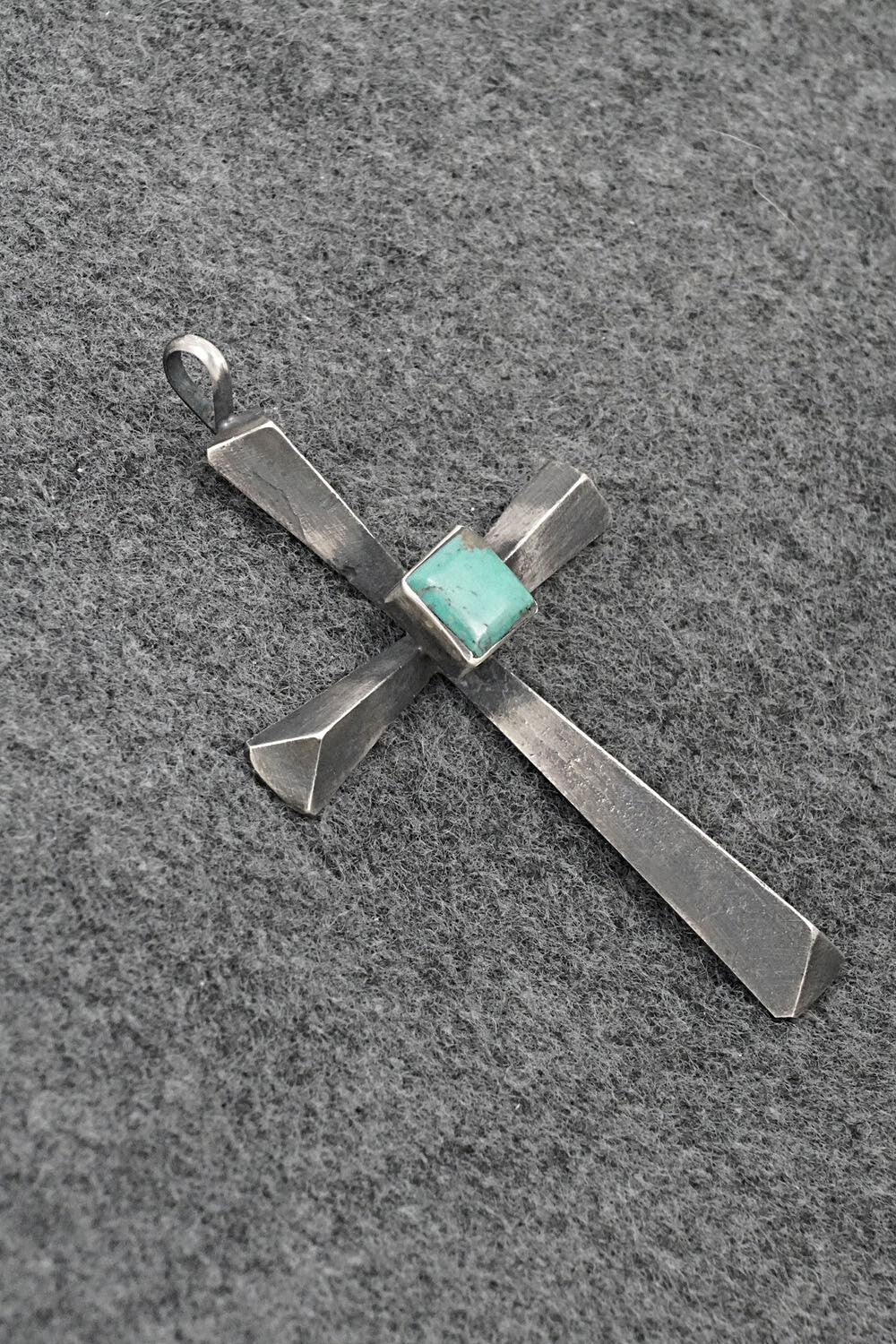 Turquoise & Sterling Silver Pendant - Raymond Betsoi