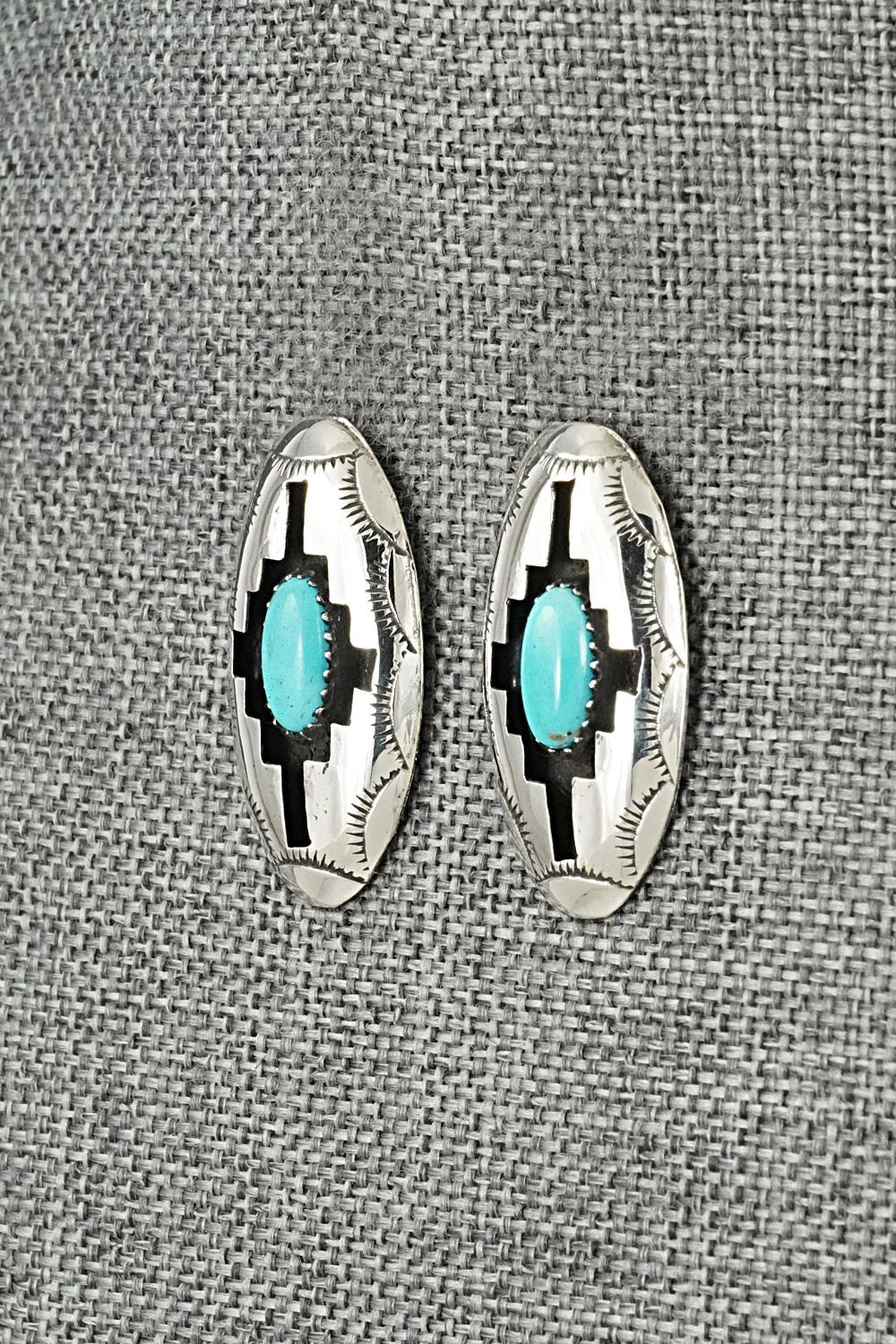 Turquoise & Sterling Silver Earrings - Felix Perry