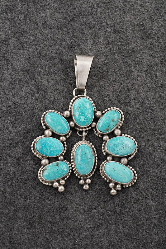 Turquoise & Sterling Silver Pendant - Travis Jim