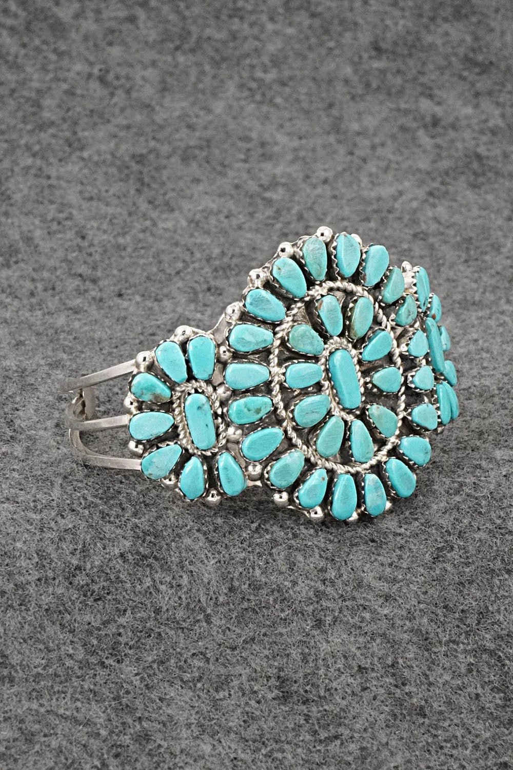 Turquoise & Sterling Silver Bracelet - Griffin & Vangie Tsabetsaye
