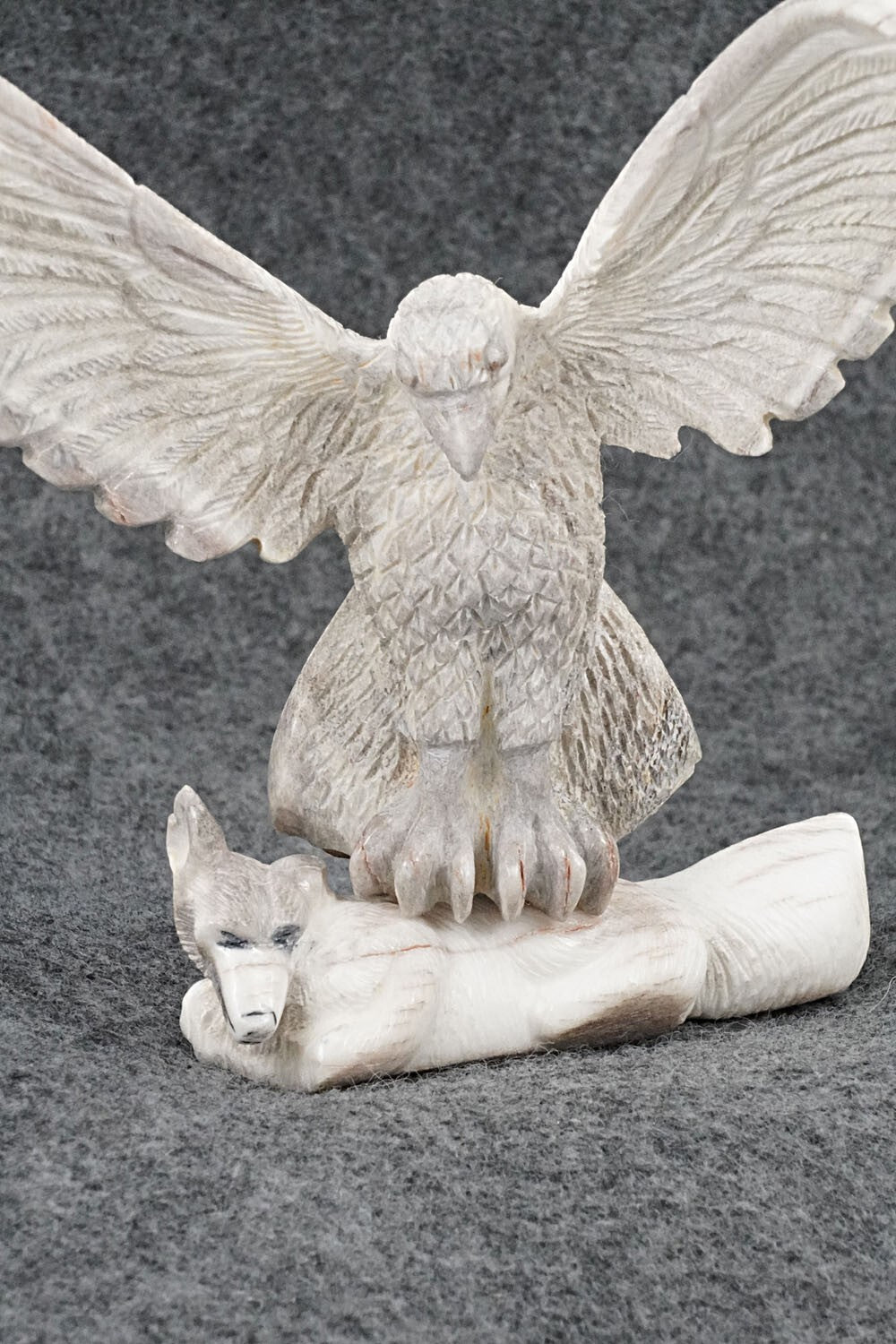 Eagle & Fox Zuni Fetish Carving - Terrance Panteah
