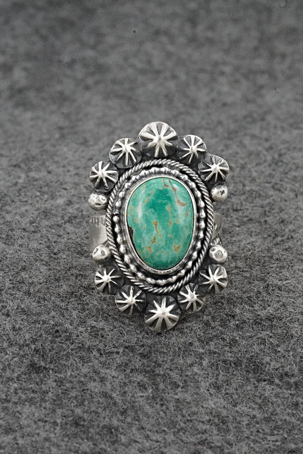 Turquoise & Sterling Silver Ring - Cordell Platero - Size Adjustable