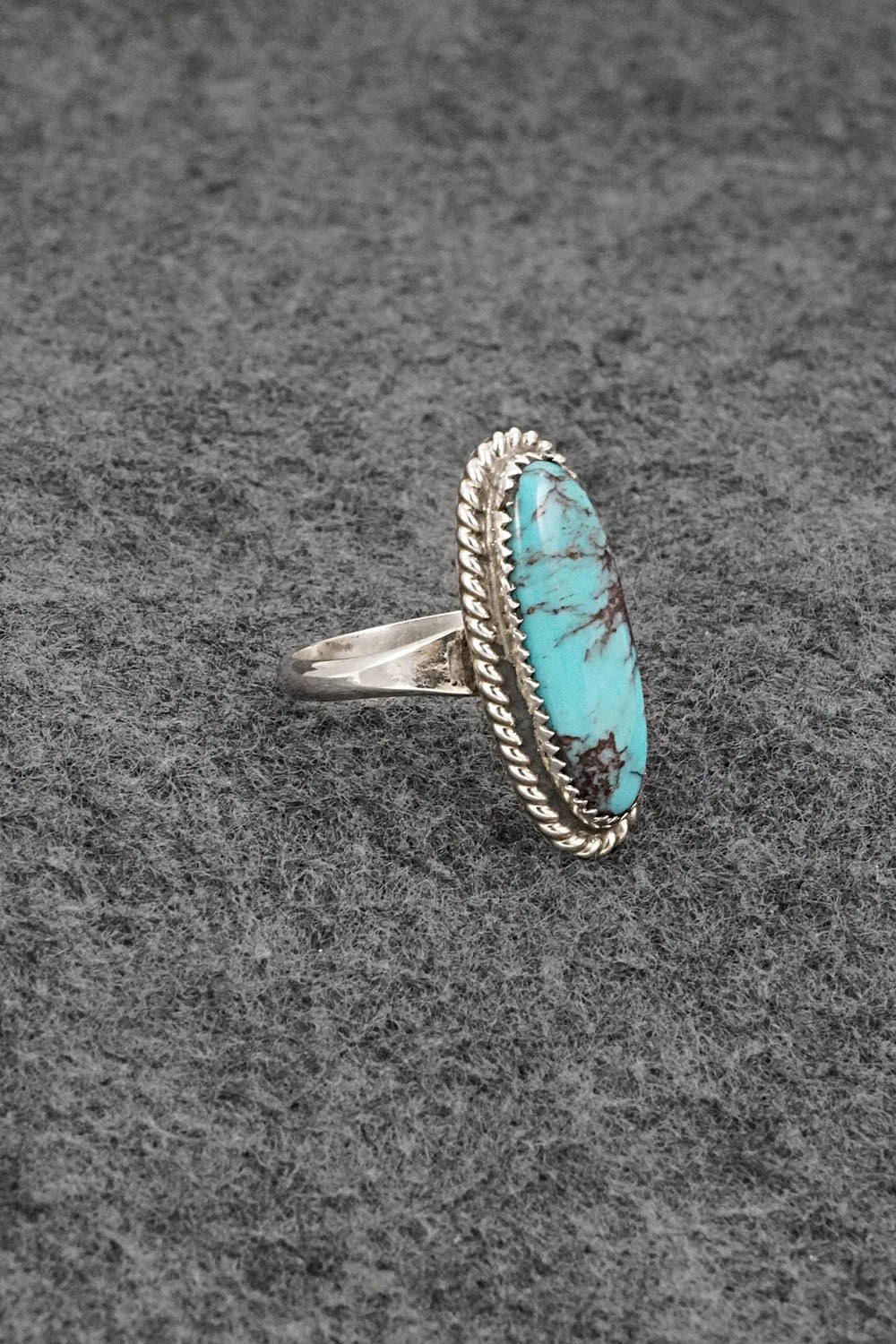 Turquoise & Sterling Silver Ring - Darius Arviso - Size 8