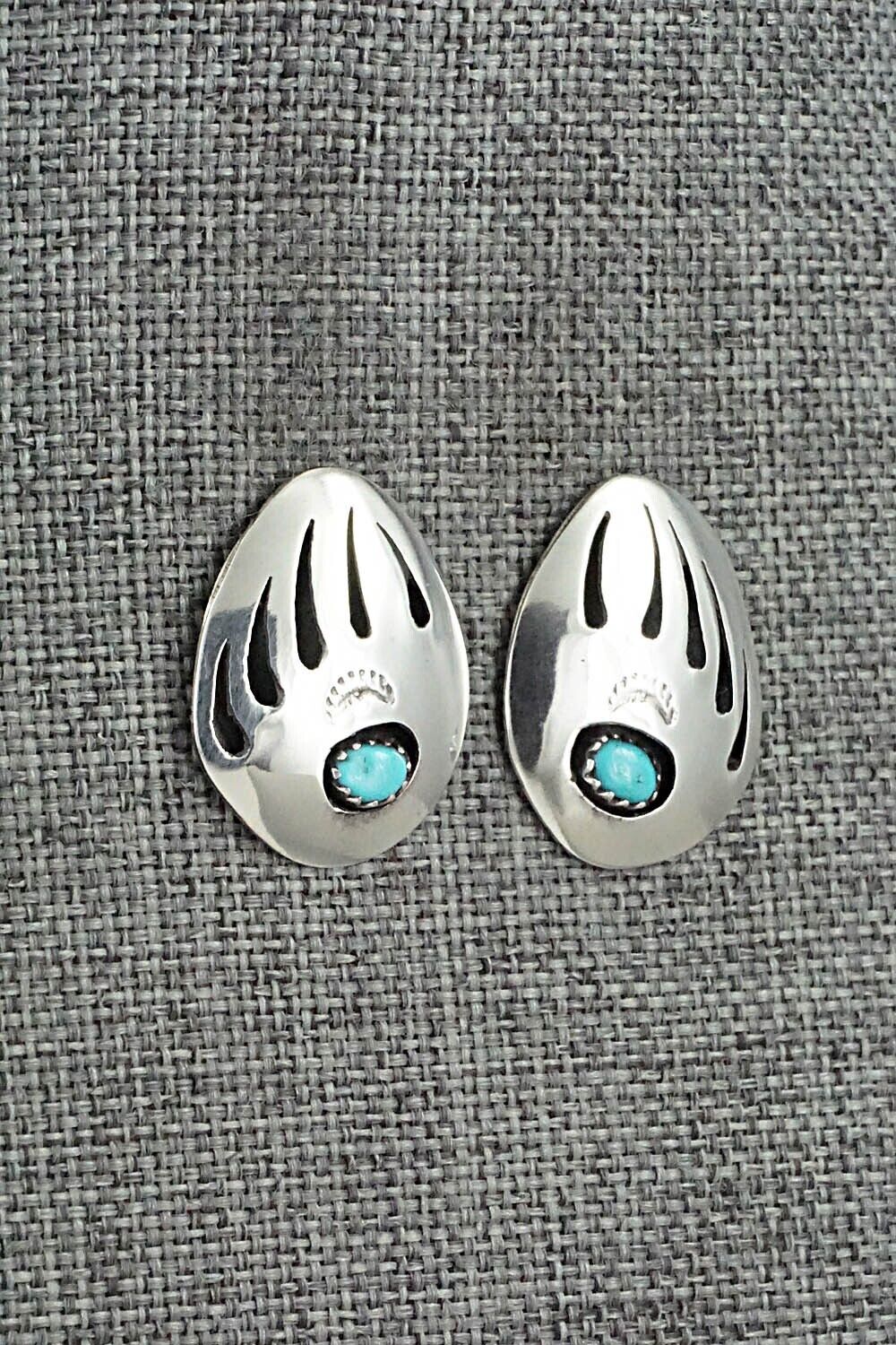 Turquoise & Sterling Silver Earrings - Ervin Begay