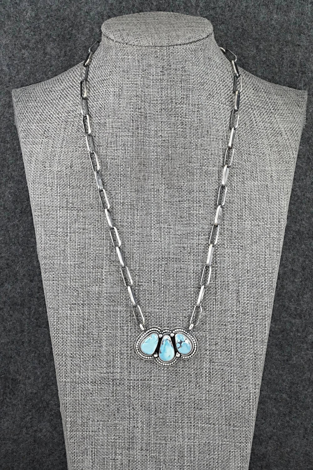 Turquoise & Sterling Silver Necklace - Darrin Livingston