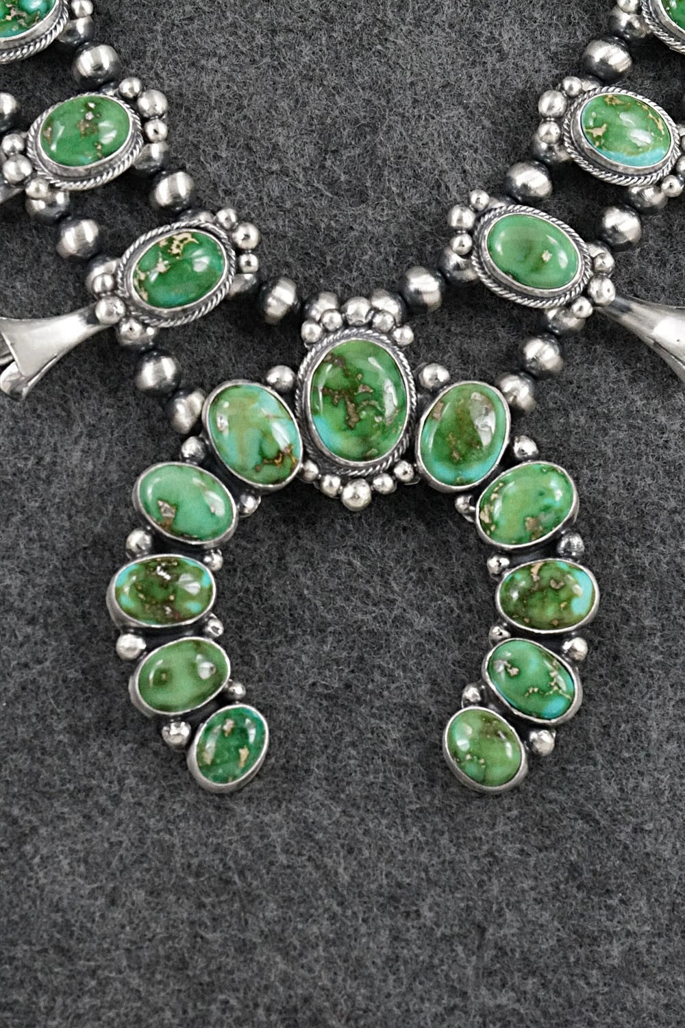 Turquoise & Sterling Silver Squash Blossom Set - Darrin Livingston