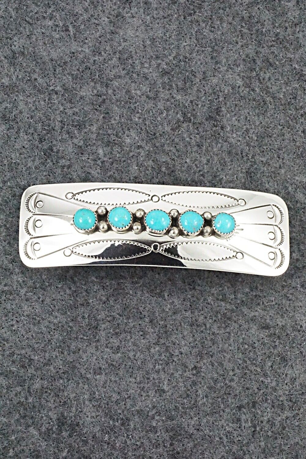 Turquoise & Sterling Silver Hair Barrette - Jolene Begay
