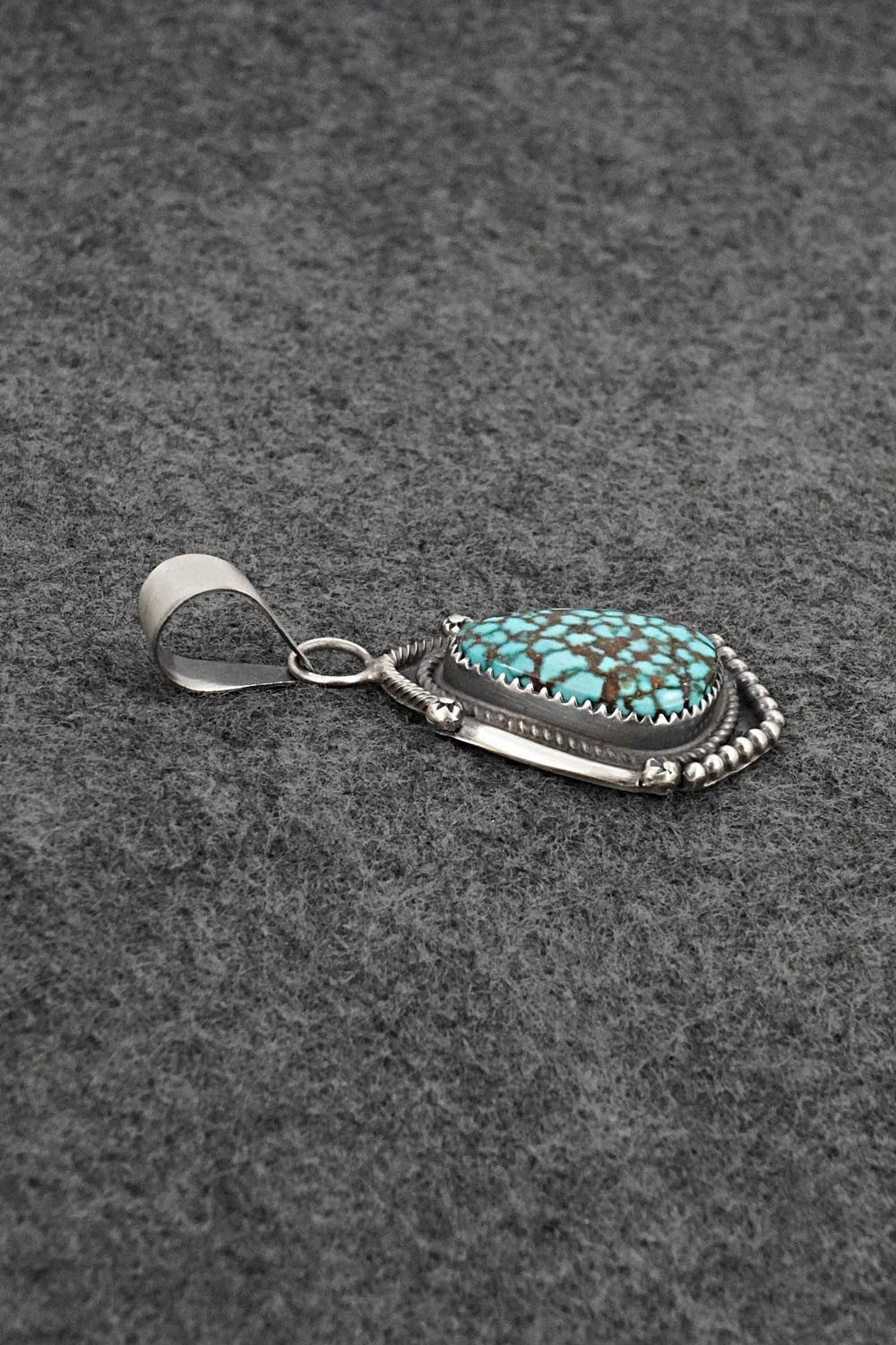 Turquoise & Sterling Silver Pendant - Leslie Nez