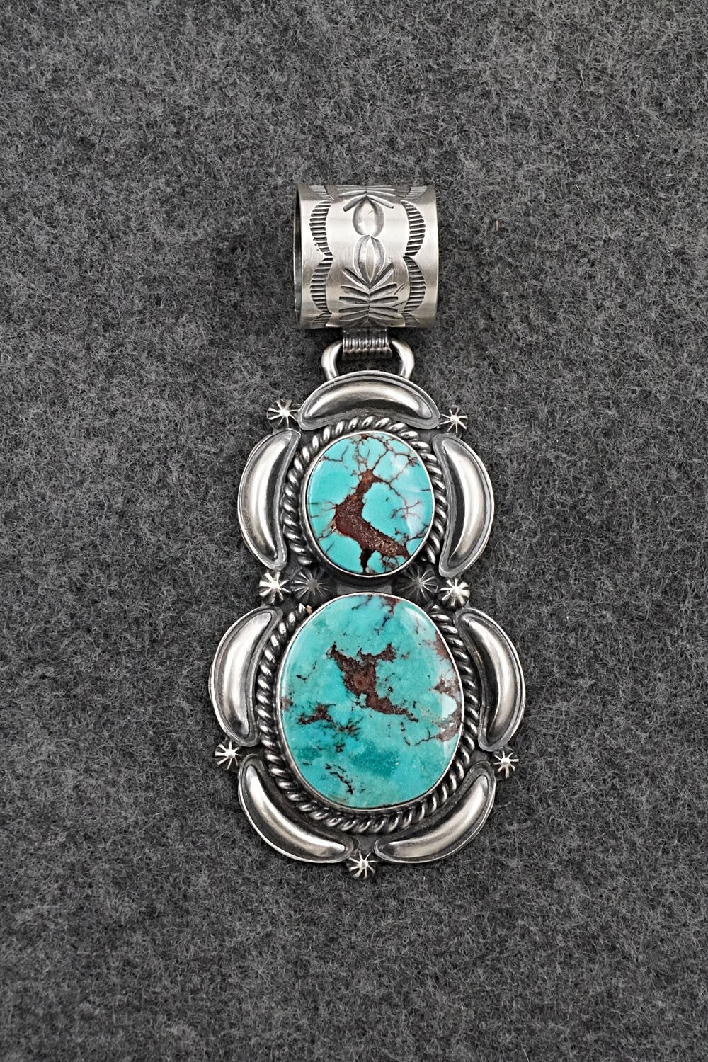 Turquoise & Sterling Silver Pendant - Raymond Delgarito