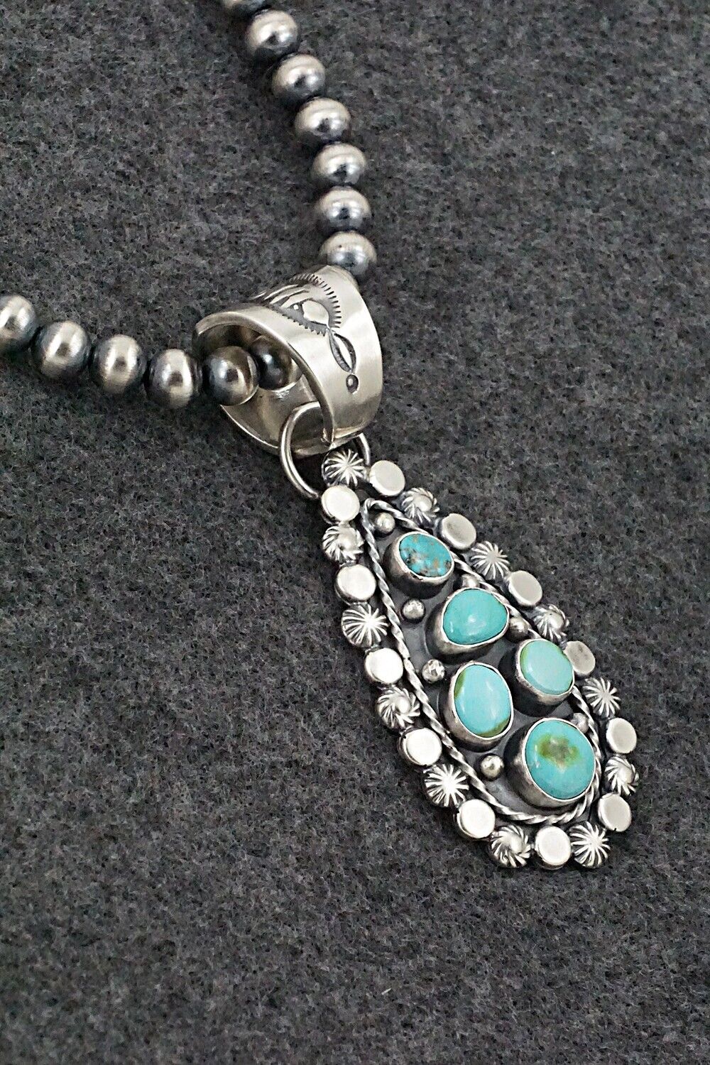 Turquoise & Sterling Silver Necklace - Adrienne Gordon