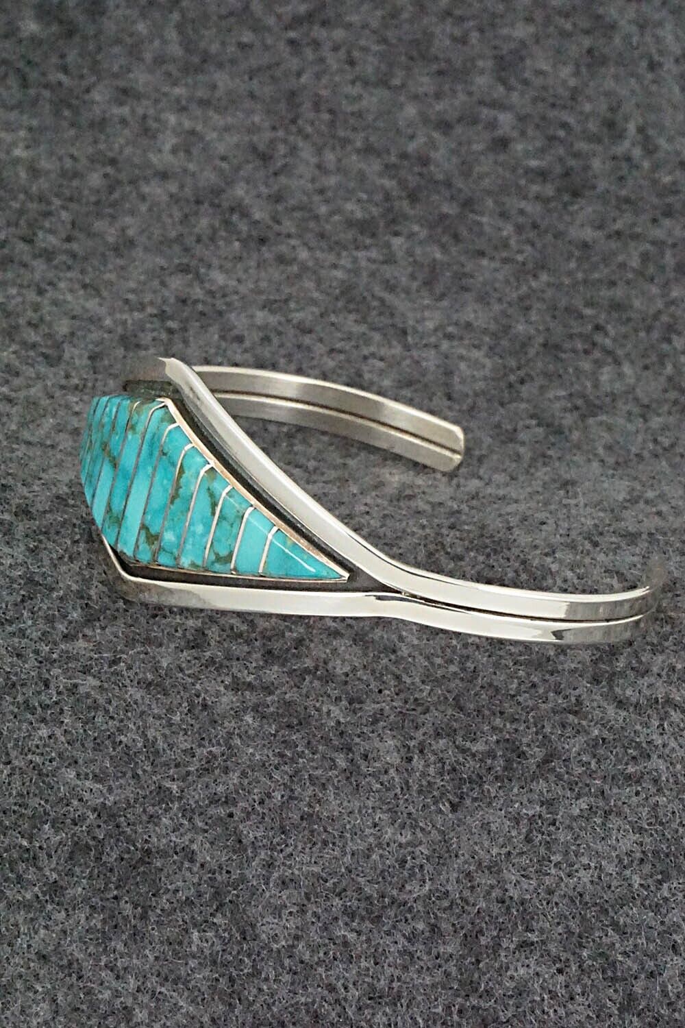 Turquoise & Sterling Silver Inlay Bracelet - Marvin Luarkie
