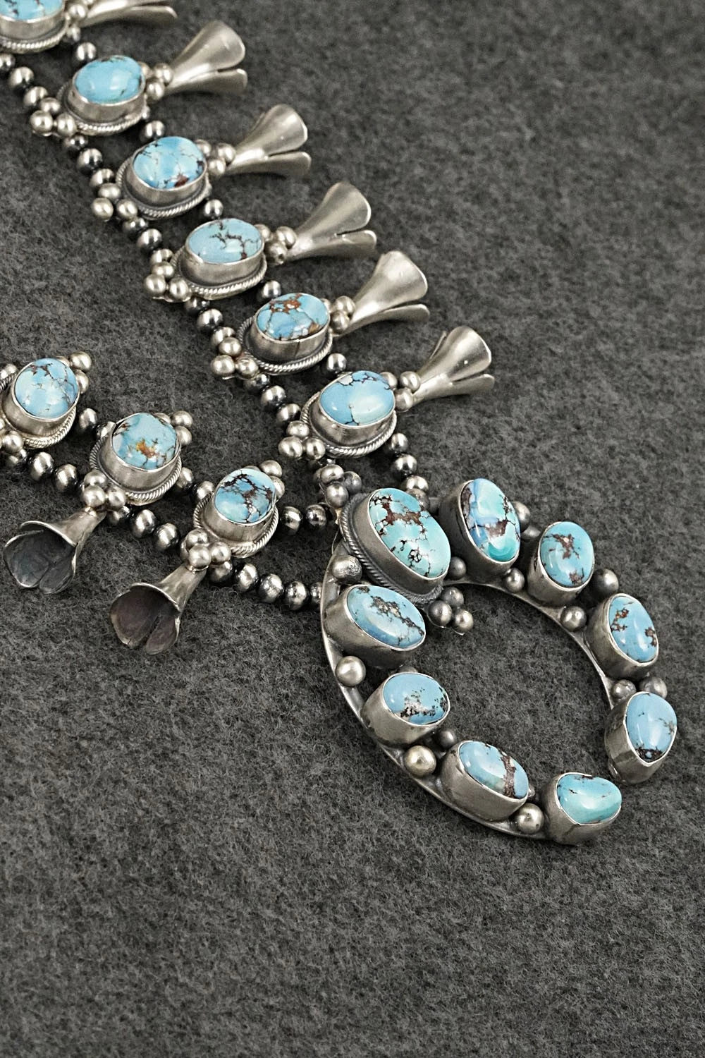 Turquoise & Sterling Silver Squash Blossom Set - Darrin Livingston