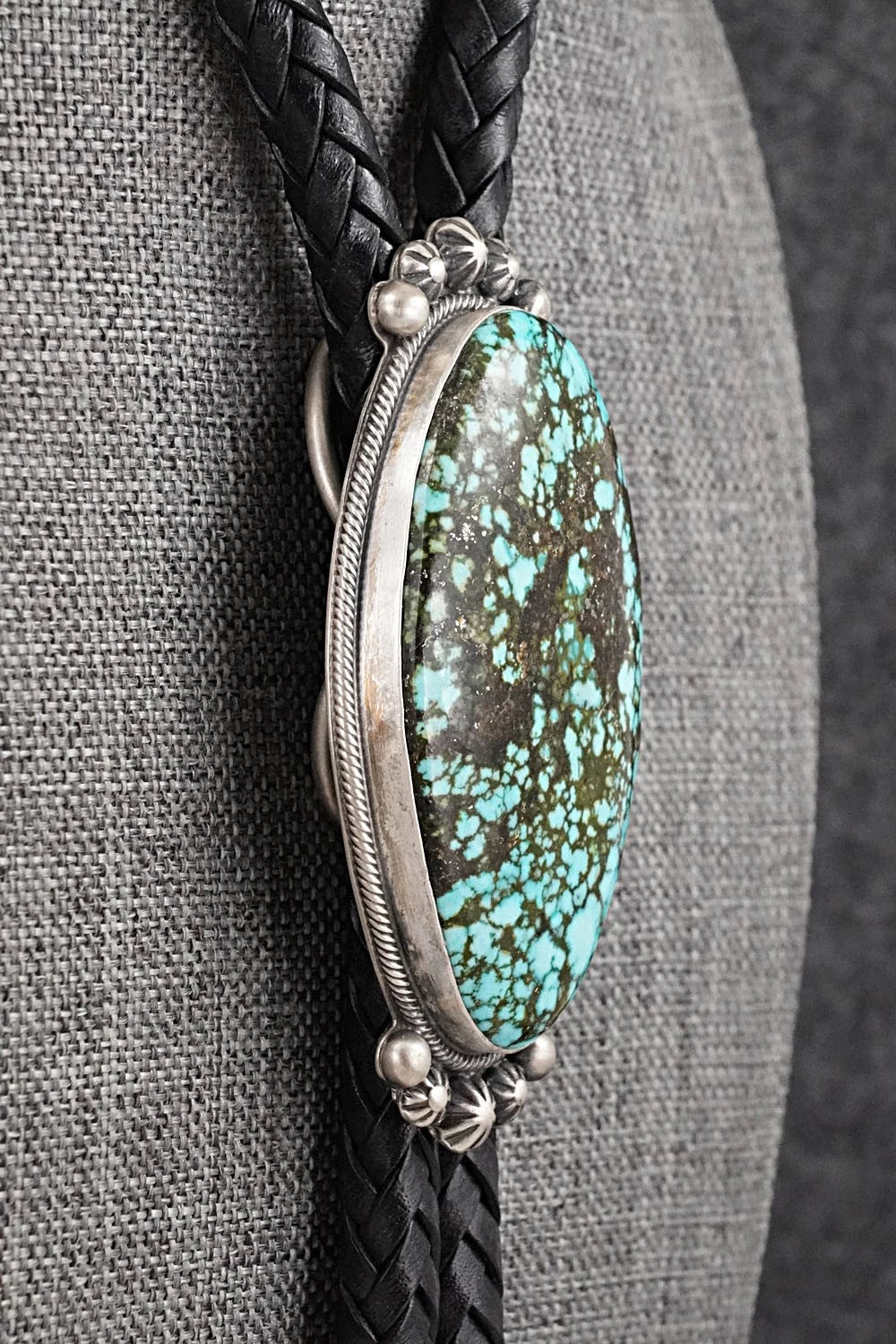 Turquoise & Sterling Silver Bolo Tie - Bobby Johnson