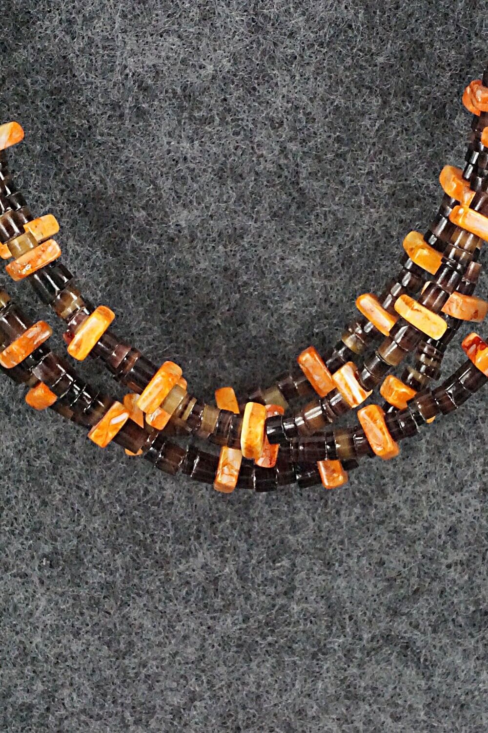 Shell, Spiny Oyster and Sterling Silver Necklace - Irene Lavato
