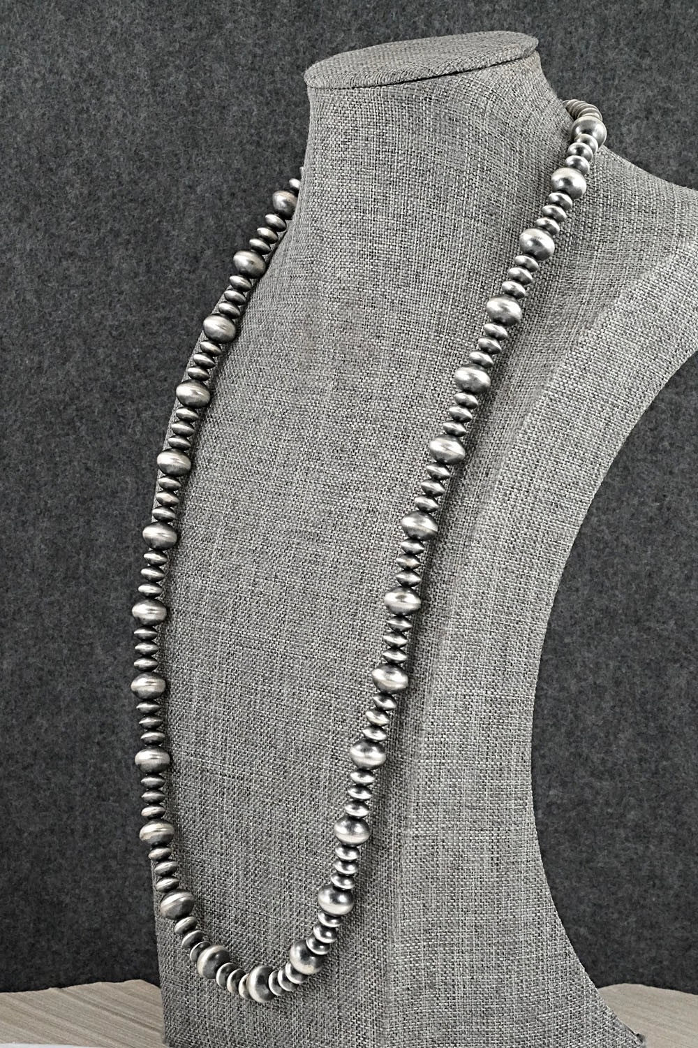 Sterling Silver Navajo Pearl Necklace 26" - Crystal Haley