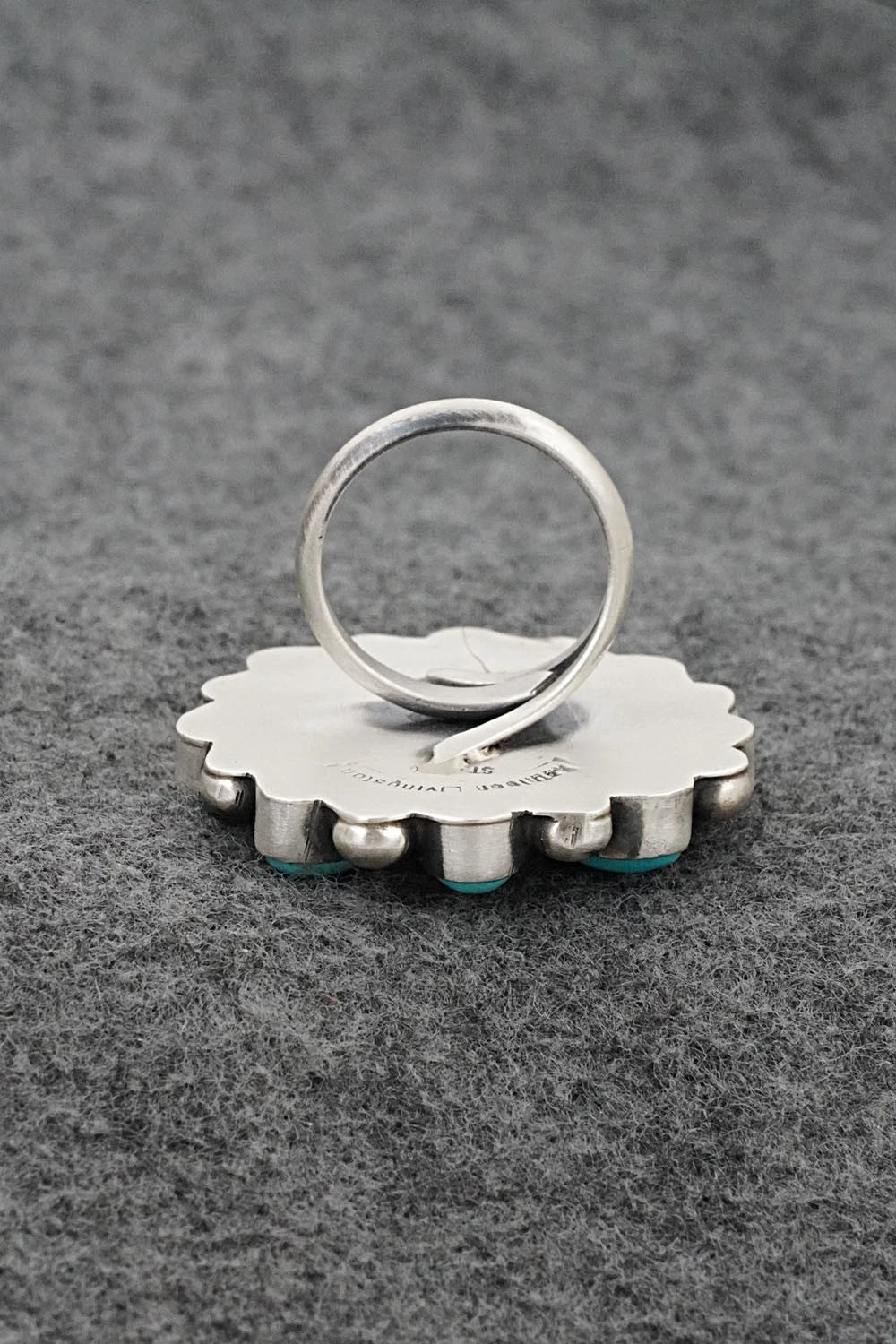 Turquoise & Sterling Silver Ring - Kathleen Livingston - Size Adjustable