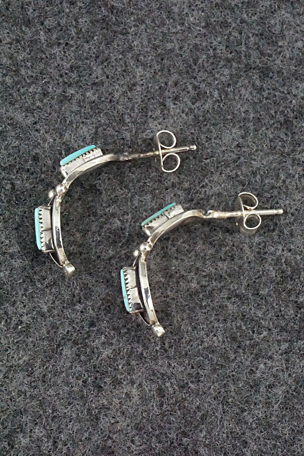 Turquoise & Sterling Silver Earrings - Fernando Othole