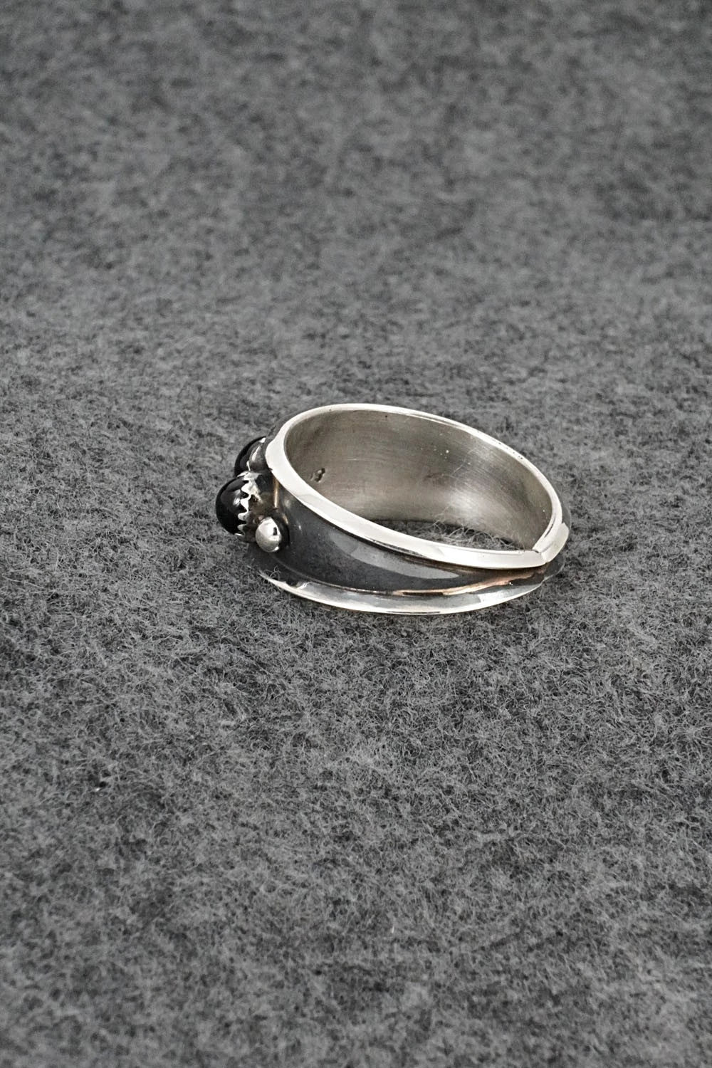 Onyx & Sterling Silver Ring - Paul Largo - Size 12.5