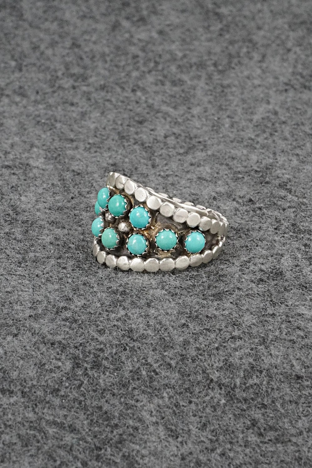 Turquoise & Sterling Silver Ring - Harry B. Yazzie - Size 9.5