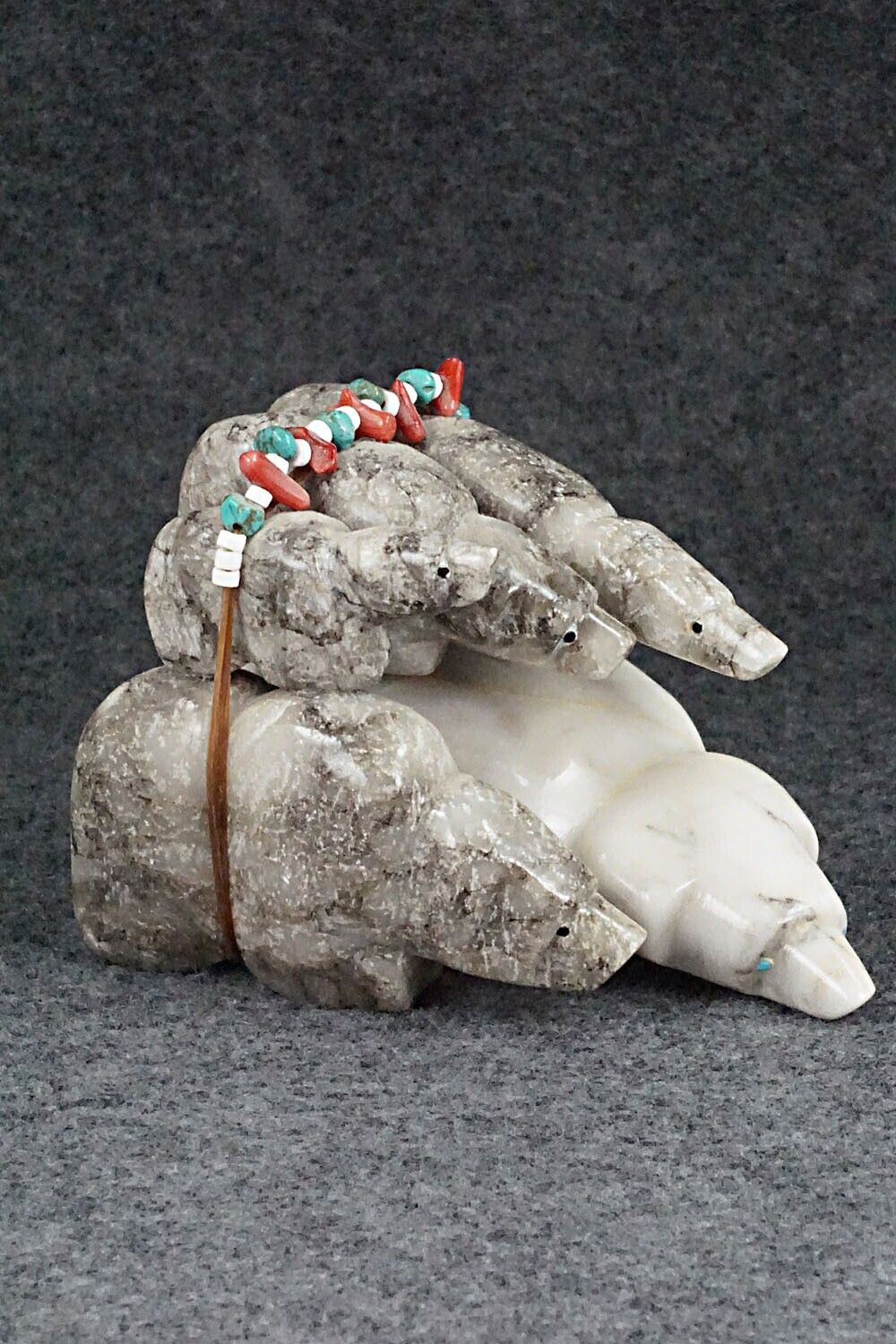 Bear Family Zuni Fetish Carving - Ed Lementino