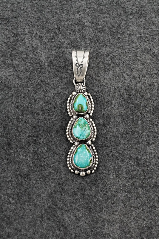 Turquoise & Sterling Silver Pendant - Kathleen Livingston