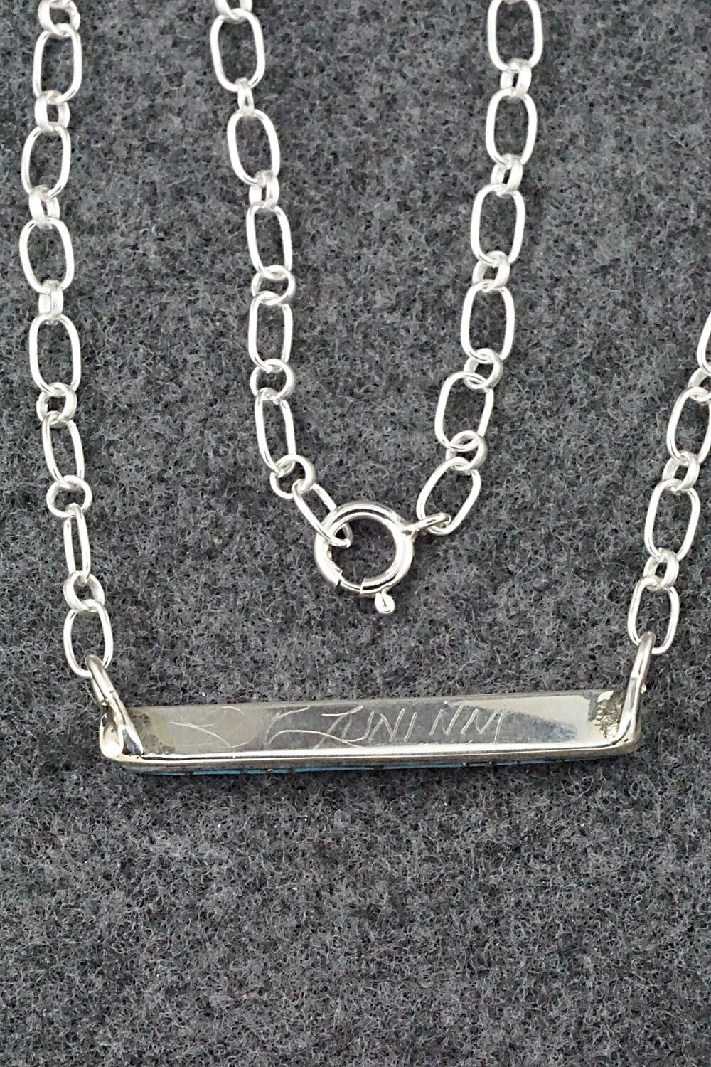 Turquoise & Sterling Silver Necklace - Roland Natachu