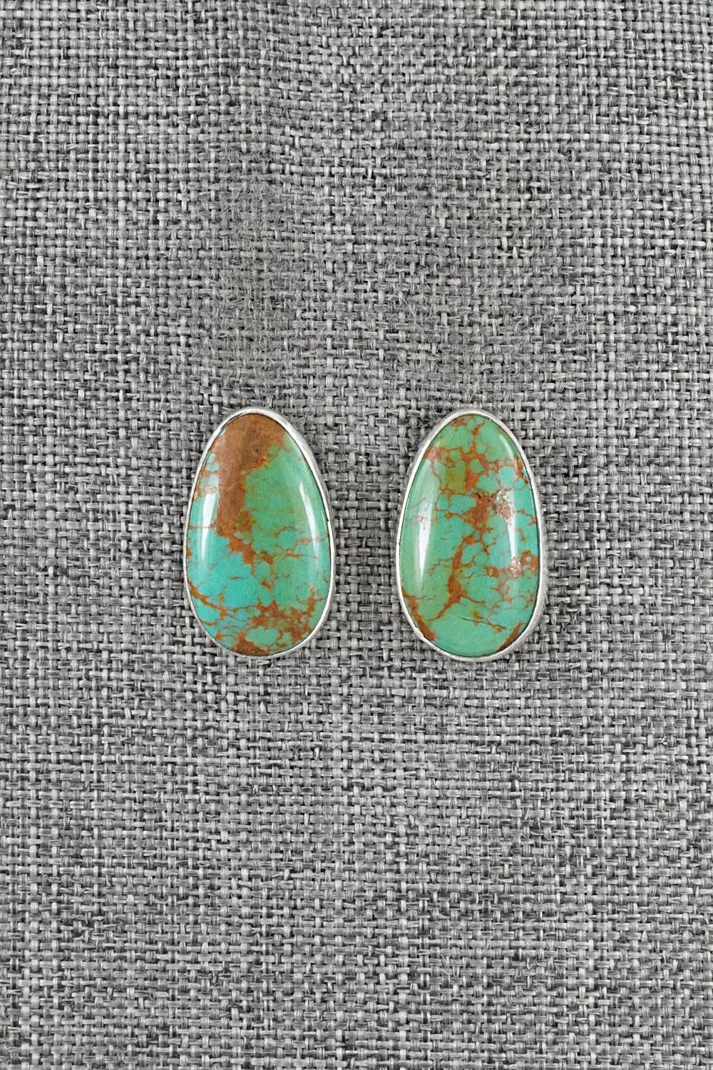 Turquoise & Sterling Silver Earrings - Eugene Gruber
