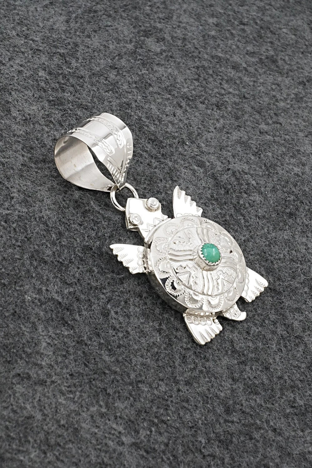 Turquoise & Sterling Silver Pendant - Alonzo Mariano