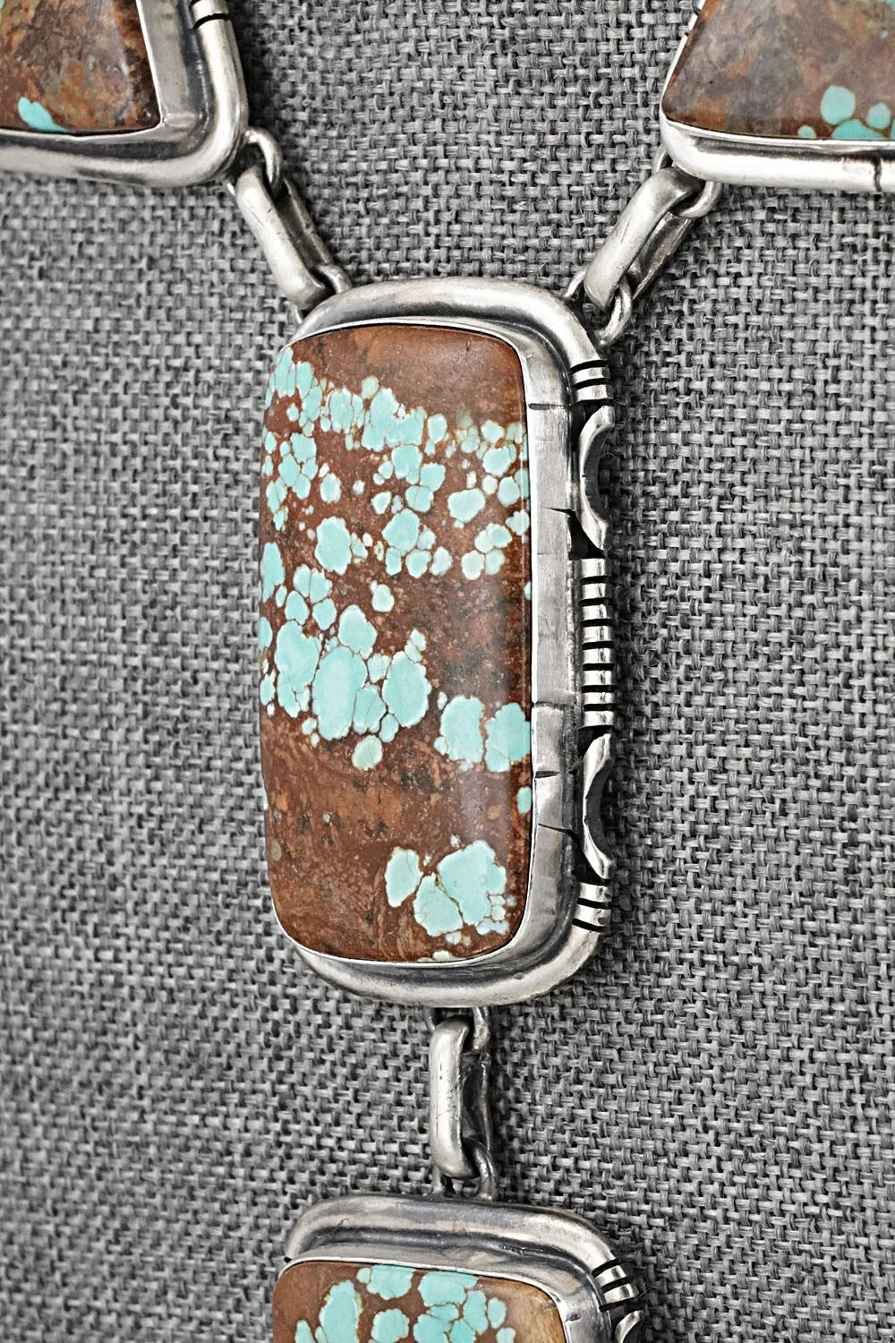 Turquoise & Sterling Silver Necklace and Earrings Set - Paul Livingston