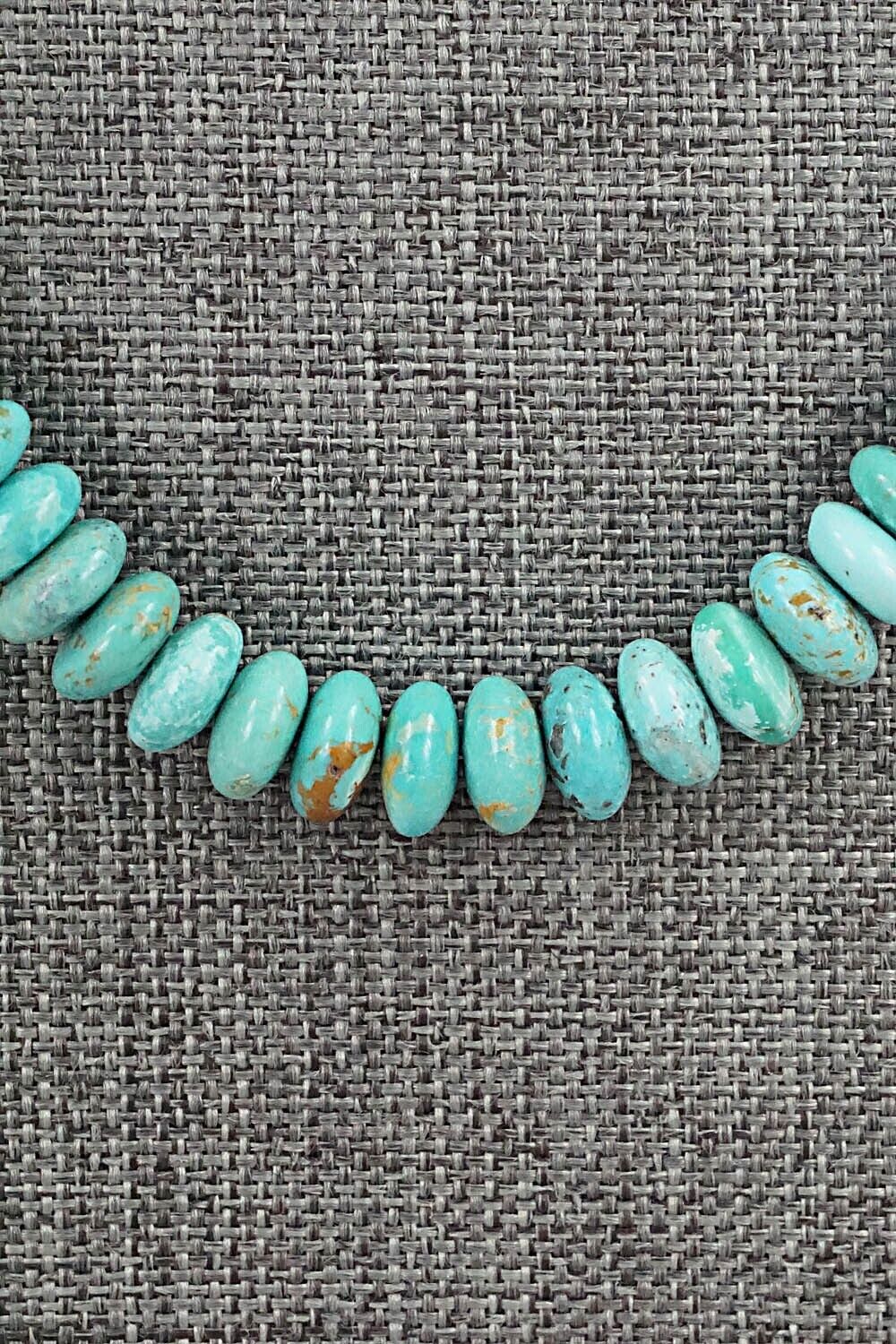 Turquoise & Sterling Silver Necklace 19" - Doreen Jake