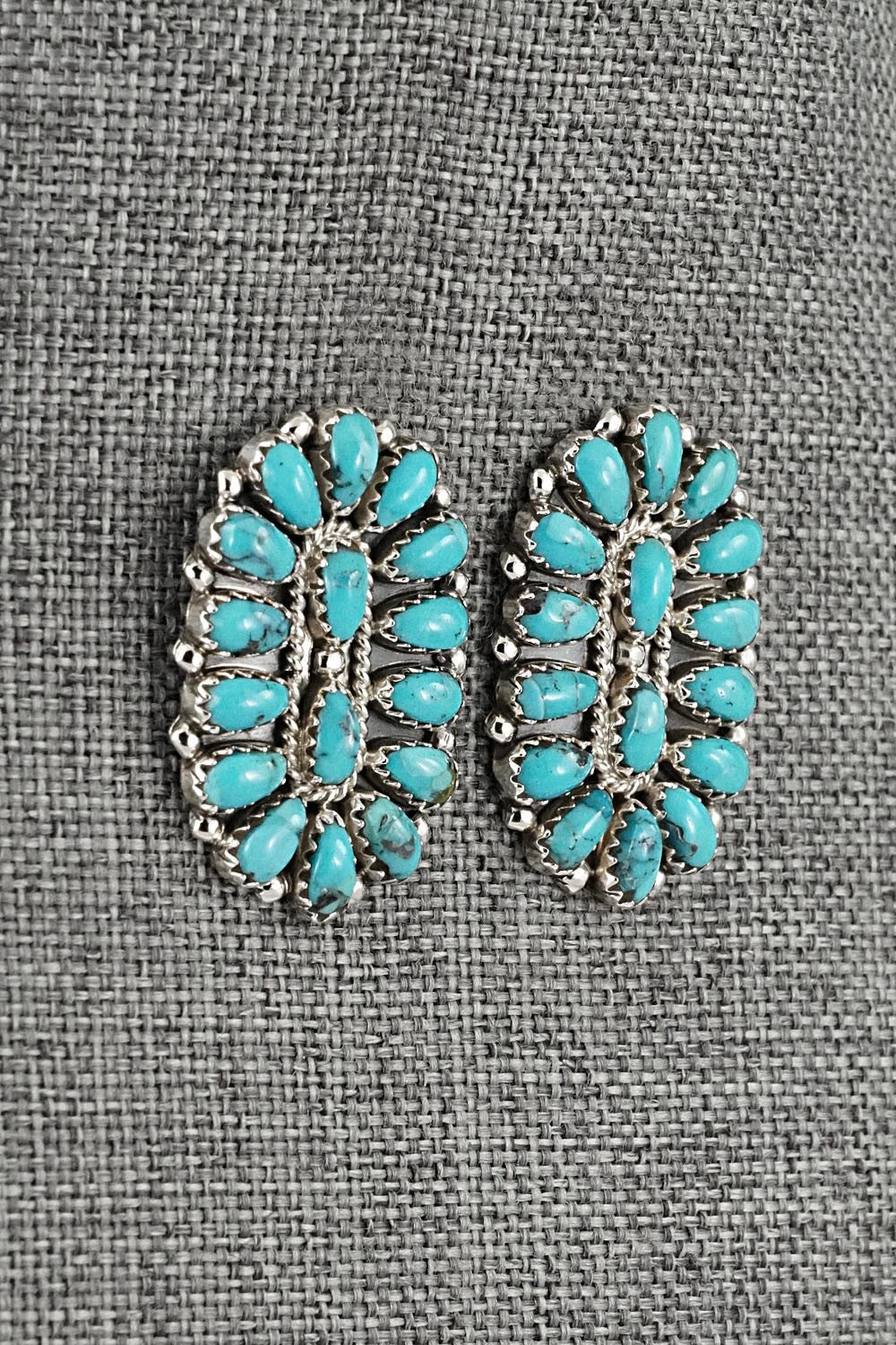 Turquoise & Sterling Silver Earrings - Gerald Mitchell