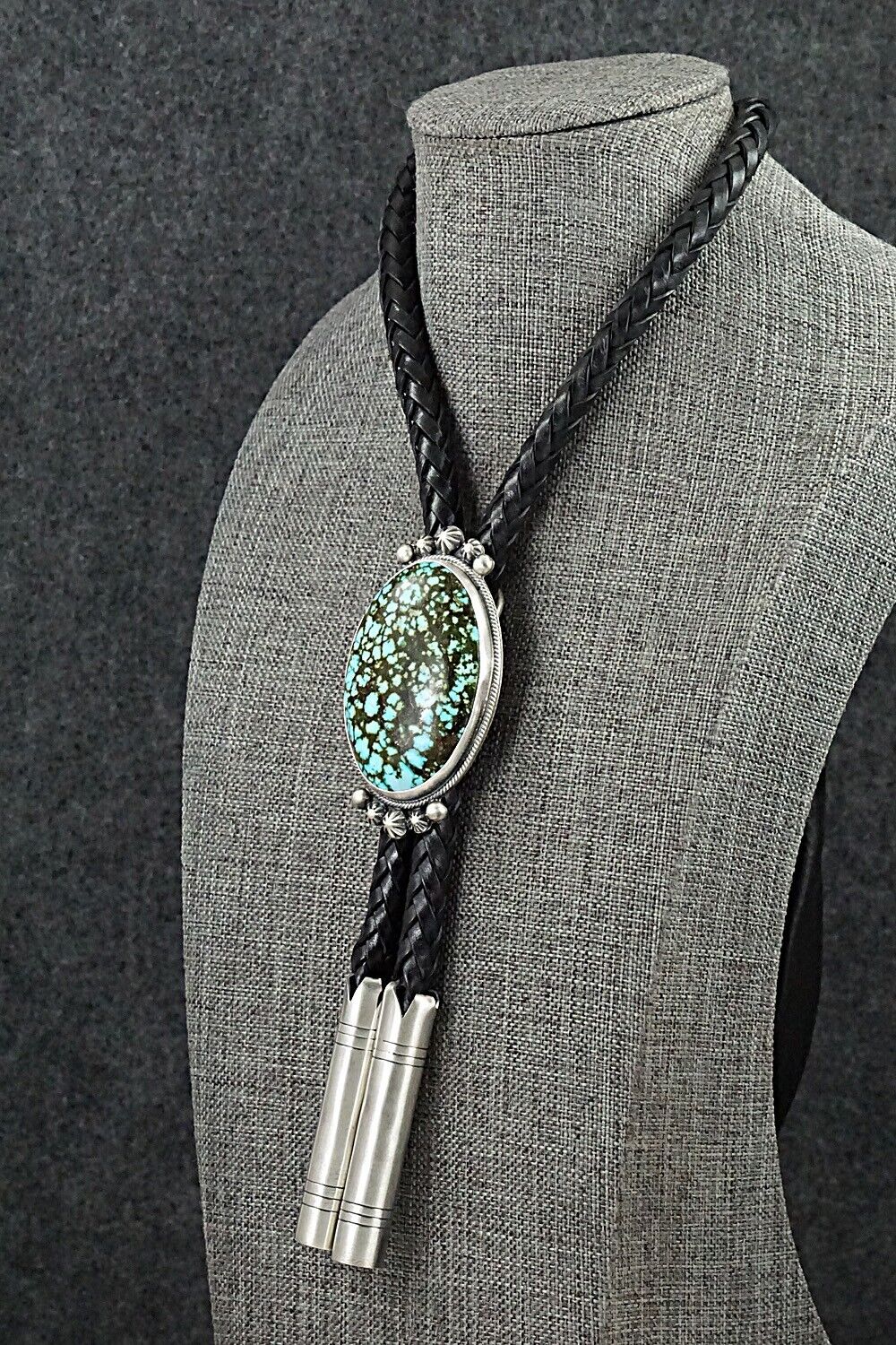 Turquoise & Sterling Silver Bolo Tie - Bobby Johnson