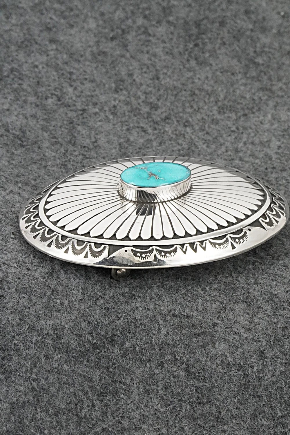 Turquoise & Sterling Silver Bolo Tie & Belt Buckle Set - Charlie John