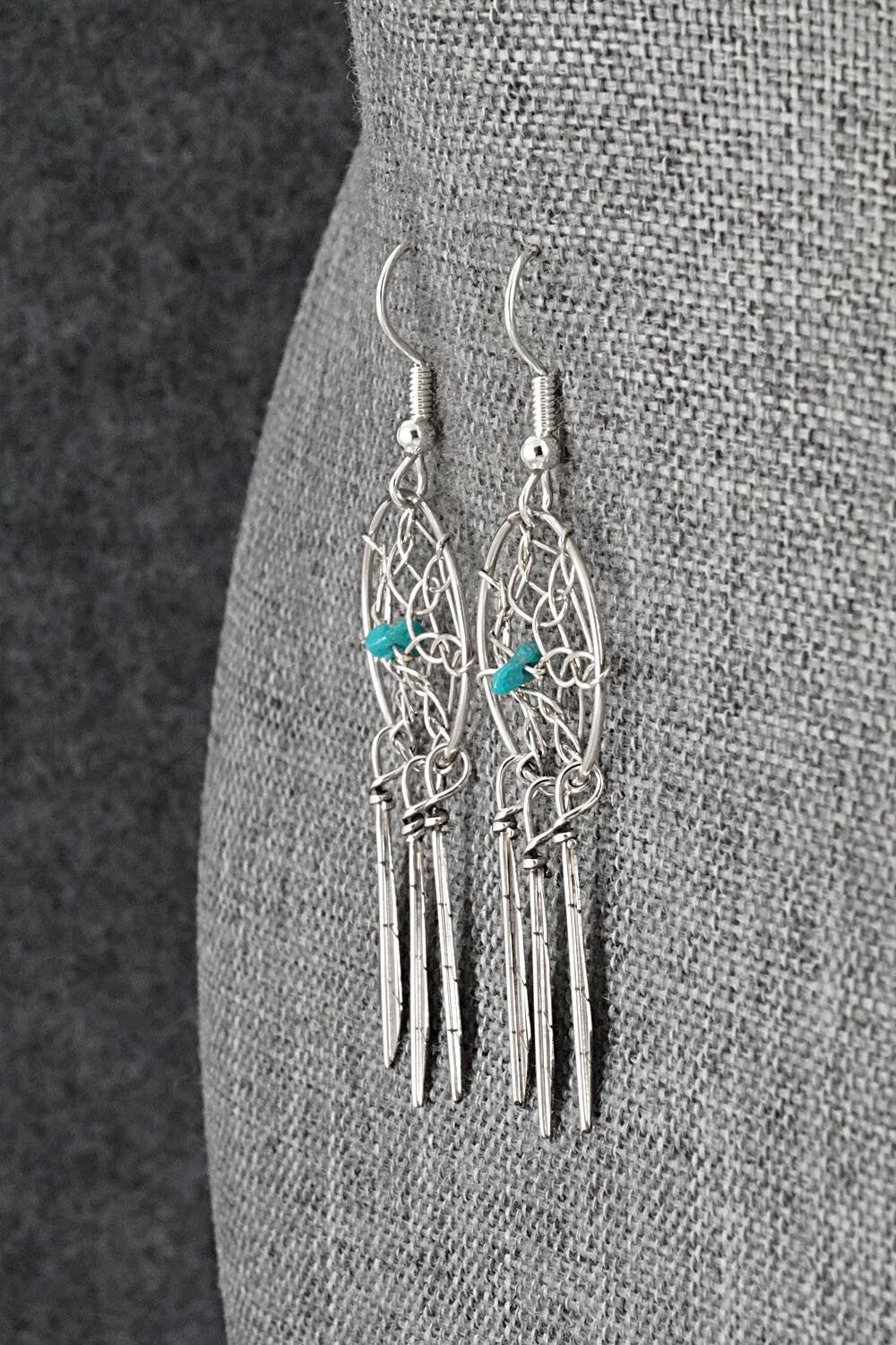 Turquoise & Sterling Silver Earrings - Lorenzo Arviso Jr.