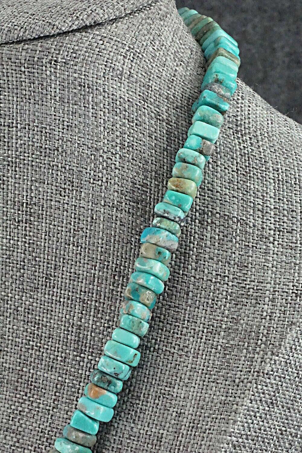 Turquoise & Sterling Silver Necklace 18" - Doreen Jake